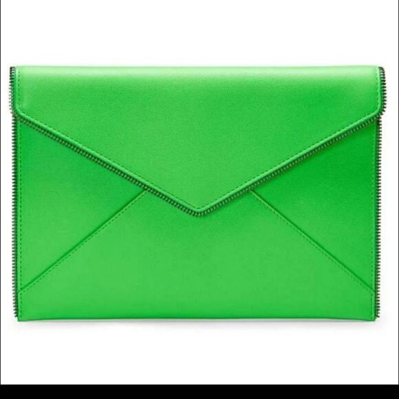 Rebecca Minkoff Leo Neon Green  Chain Clutch NWT - Picture 1 of 2